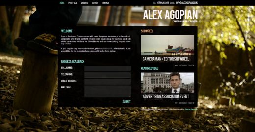 Alex Agopian Website Example