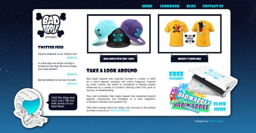 Bad Apple Apparel Website Example